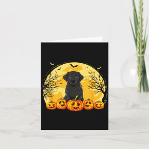 Black Labrador Dog Pumpkins Halloween Costume Men Card