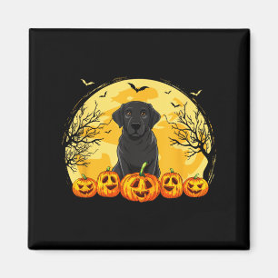 Black Labrador Dog Pumpkins Halloween Costume Men Magnet