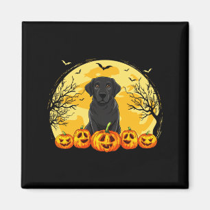 Black Labrador Dog Pumpkins Halloween Costume Men Magnet