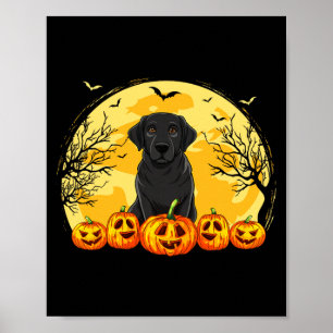 Black Labrador Dog Pumpkins Halloween Costume Men Poster