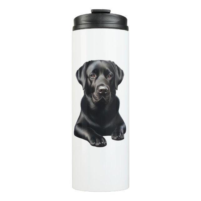 Black Labrador Dog Thermal Tumbler (Front)