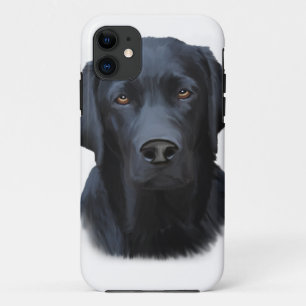 Black Labrador Dog Water Colour Art Painting iPhone 11 Case