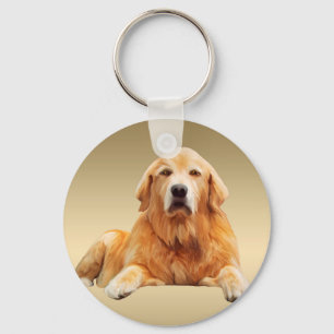 Black Labrador Dog Water Colour Art Painting Key Ring