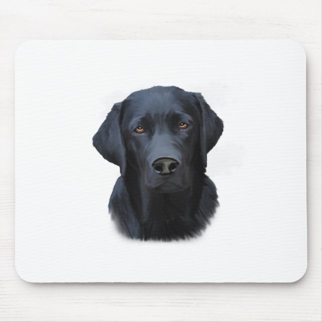 Black Labrador Dog Water Colour Art Painting Mouse Mat (Front)