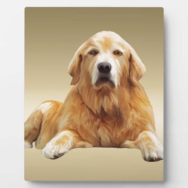 Black Labrador Dog Water Colour Art Painting Plaque (Front)