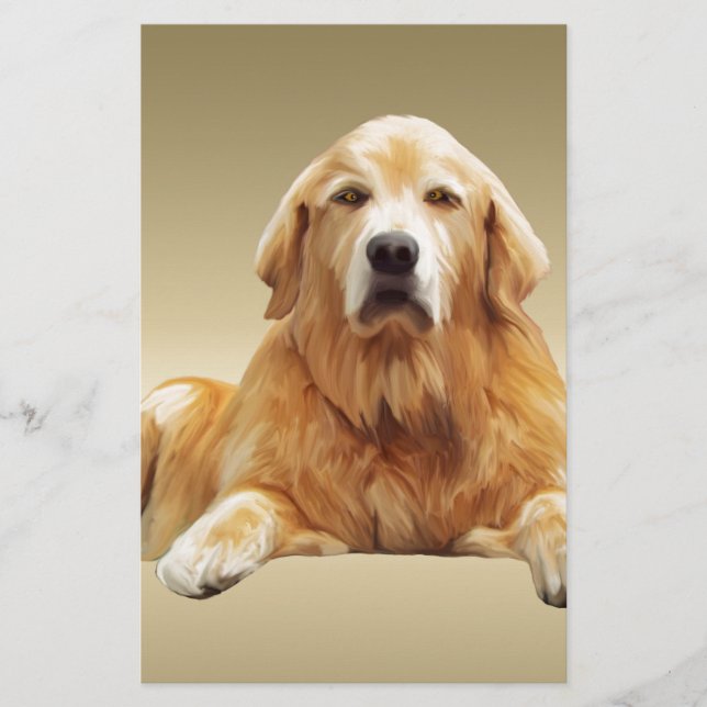 Black Labrador Dog Water Colour Art Painting Stationery (Front)