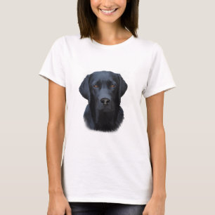 Black Labrador Dog Water Colour Art Painting T-Shirt
