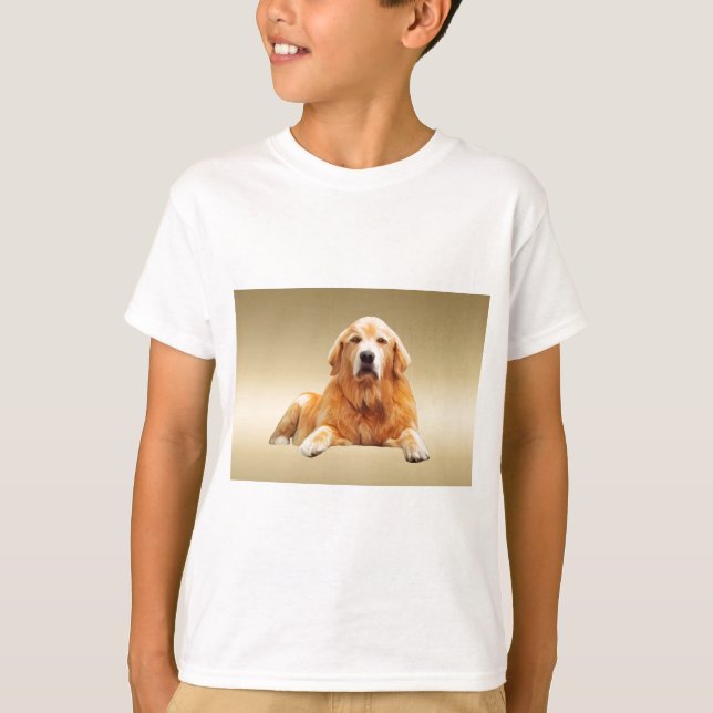 Black Labrador Dog Water Colour Art Painting T-Shirt (Front)