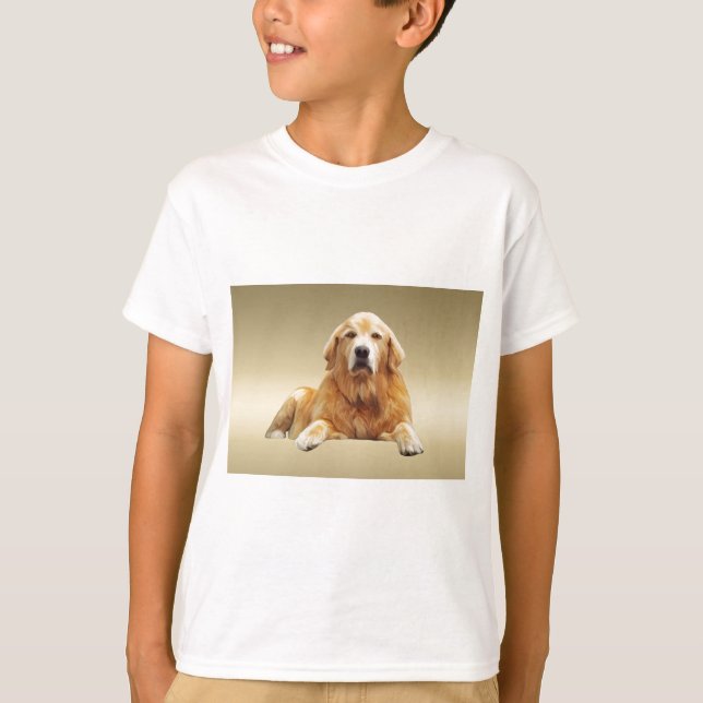 Black Labrador Dog Water Colour Art Painting T-Shirt (Front)