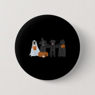Black Labrador Dogs Lovers Ghost Witch Halloween 6 Cm Round Badge