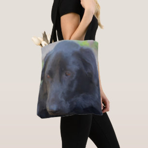 Black Labrador Expressive Eyes Dog Art  Tote Bag
