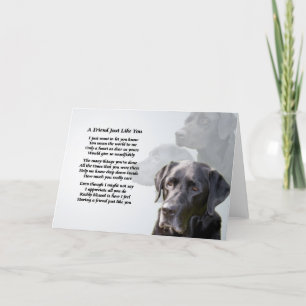 Black Labrador Friend Poem Card