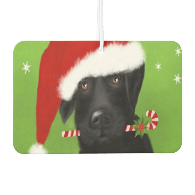 Black Labrador -Funny Lab Christmas Freshener (Front)