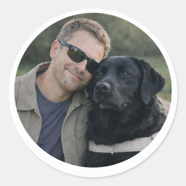 Black Labrador Guide Dog Partnership – Classic Round Sticker (Front)