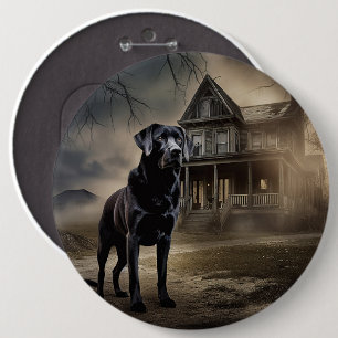 Black Labrador Halloween Scary 6 Cm Round Badge