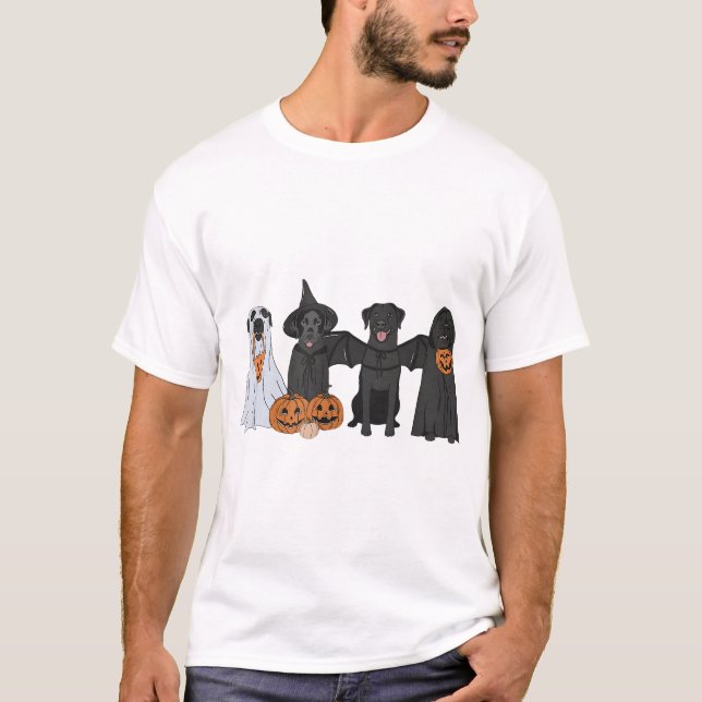 Black Labrador Halloween T-Shirt (Front)
