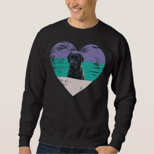 Black Labrador Heart Vintage Lab For Dogs Womens Sweatshirt