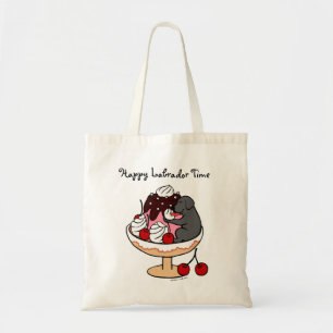Black Labrador & Ice Cream Sundae Tote Bag