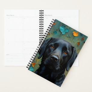 Black Labrador in Leaves Planner