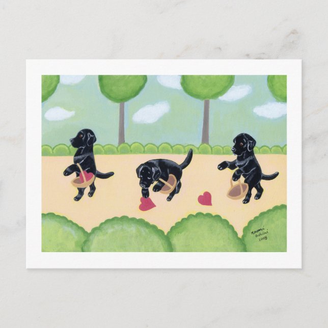 Black Labrador in the forest Postcard (Front)