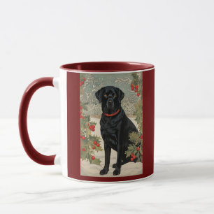 Black Labrador in Winter Mug
