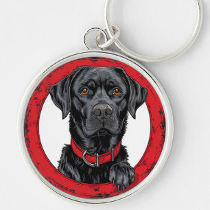 Black labrador key ring