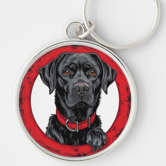 Black labrador key ring (Front)