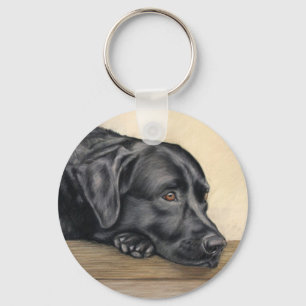 Black labrador key ring