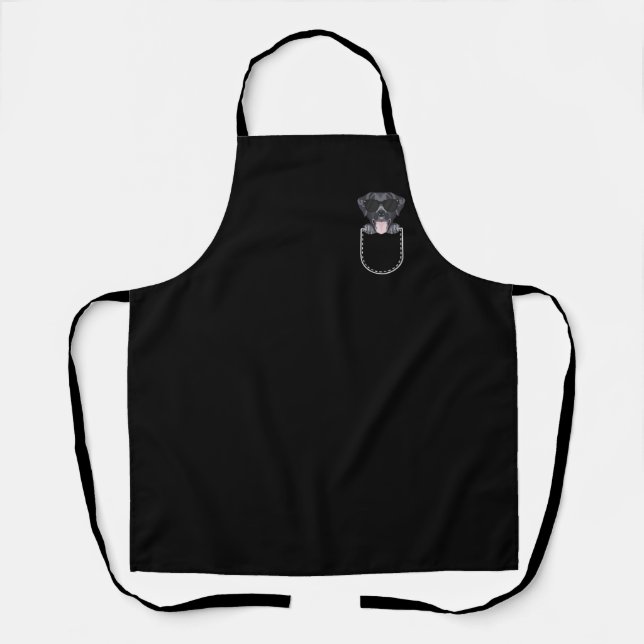 Black Labrador, Lab In The Breast Pocket Apron (Front)