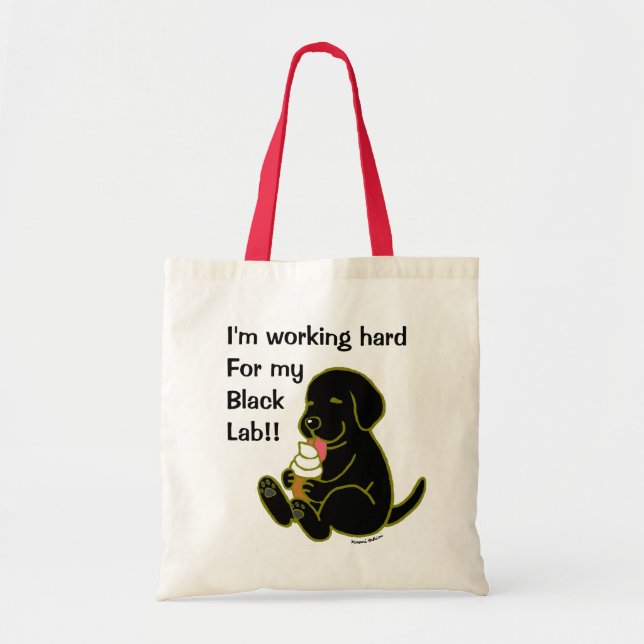 Black Labrador Licking Ice Cream Tote Bag (Front)