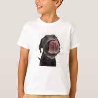 Black Labrador Licking Its Nose