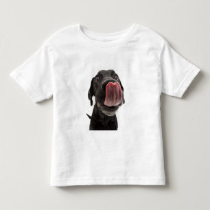 Black Labrador Licking Its Nose Toddler T-Shirt