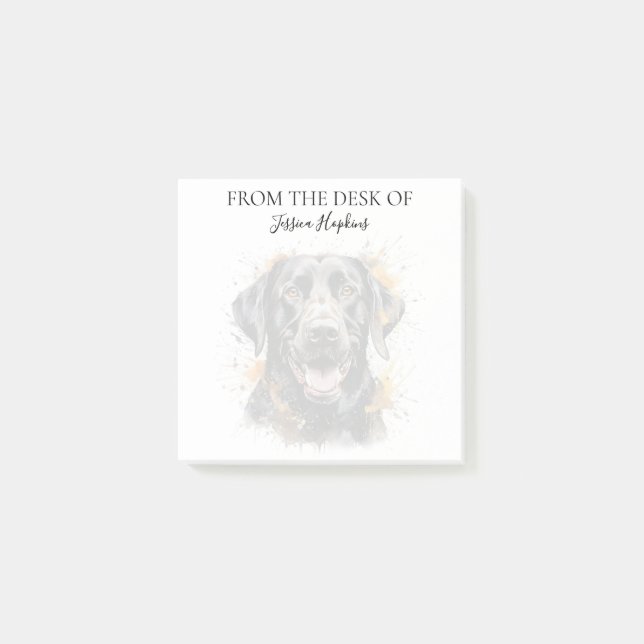 Black Labrador Lover Monogrammed Dog Post-it Notes (Front)