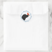 Black Labrador Merry Christmas Cardinal Cute Dog Classic Round Sticker (Bag)