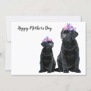 Black Labrador Mother's Day - Cute Dog Mum Puppy Holiday Card