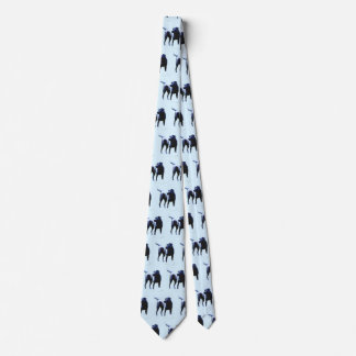 Black Labrador on blue BG Tie