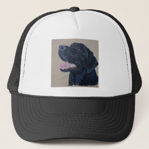 Black Labrador Painting Trucker Hat