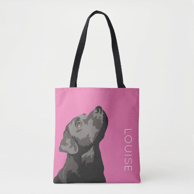 Black Labrador Personalised Cross Body Bag (Front)