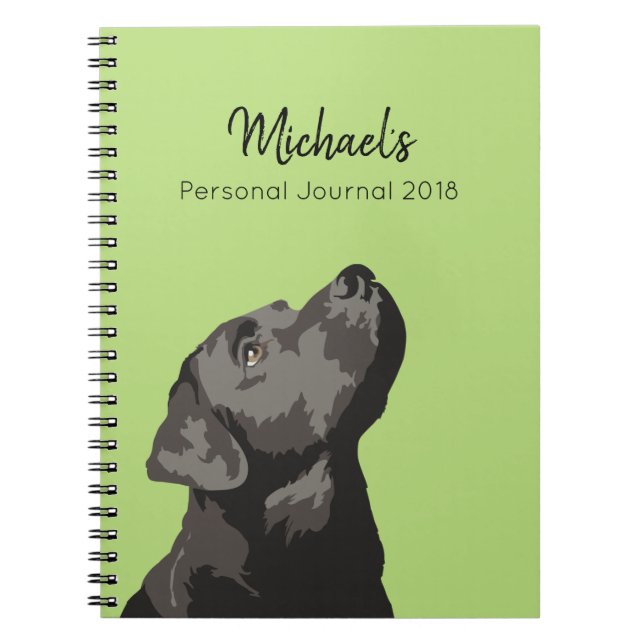 Black Labrador Personalised Journal Notebook (Front)
