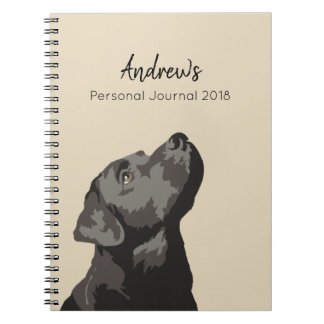 Black Labrador Personalised Journal Notebook
