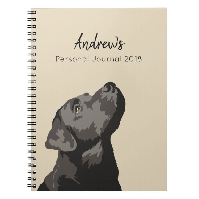 Black Labrador Personalised Journal Notebook (Front)