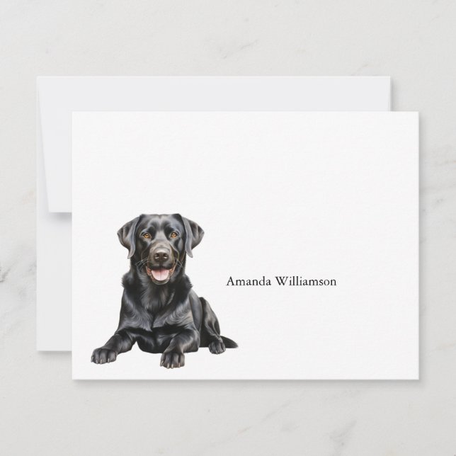 Black Labrador Personalized Note Card (Front)