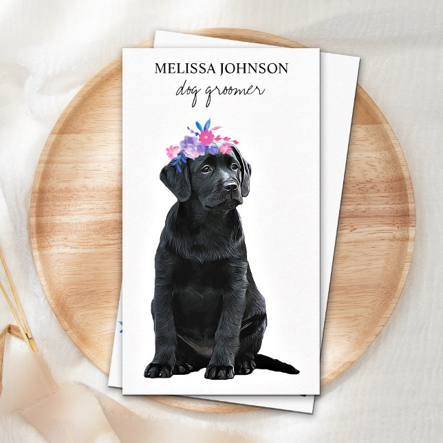 Black Labrador Pet Business Dog Groomer Card (Creator Uploaded)