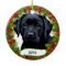 Black Labrador Pet Dog Wreath Ceramic Ornament