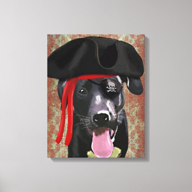 Black Labrador Pirate Dog Canvas Print (Front)