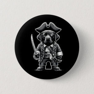 Black Labrador Pirate Dog Halloween Party 6 Cm Round Badge