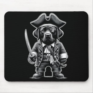 Black Labrador Pirate Dog Halloween Party Mouse Mat