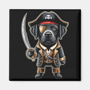 Black Labrador Pirate Dog Halloween Party T-Shirt2 Magnet