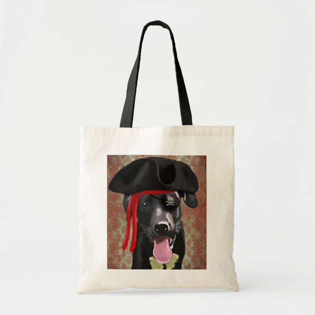 Black Labrador Pirate Dog Tote Bag (Front)