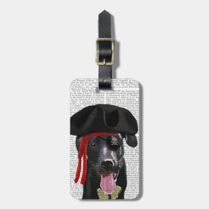 Black Labrador Pirate Luggage Tag